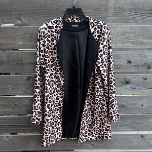 Michele Black and Tan Animal Print Cardigan